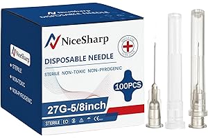 ISOPEN 100PCS 27 Gauge 5/8 inch Lab Accessories, Refilling Inks,Individually Packaged