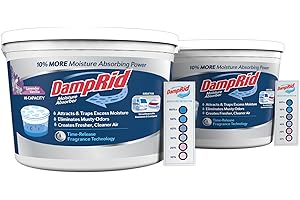 DampRid Hi-Capacity Moisture Absorber Bucket, Lavender Vanilla, 2 lb. 15.5 oz. & Moisture Detection Strip (2 Pack), Attracts & Traps Excess Moisture