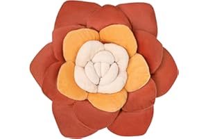 OtGalk Flower Succulent Throw Pillow - 13.8" Plant Shaped Cushion, Soft Plush Decorative Pillow for Bedroom & Living Room, Unique Purple Succulent Design, Home Decor Accen