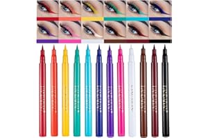BestLand 12 Colors Matte Liquid Eyeliner Set Rainbow Colorful Neon Eyeliner Pencil Pigmented Waterproof Smudgeproof Long Lasting Gel Eye Liner Christmas Makeup Gift Kit for Women (Set E)