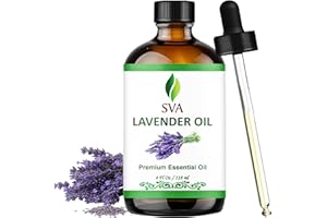 SVA ORGANICS SVA Lavender Essential Oil – 4 Fl Oz – 100% Natural Lavender Oil - for Diffuser, Hair Care, Face, Skin Care, Aromatherapy, Scalp and Body Massage, Soap and Candle Making – with Dropper