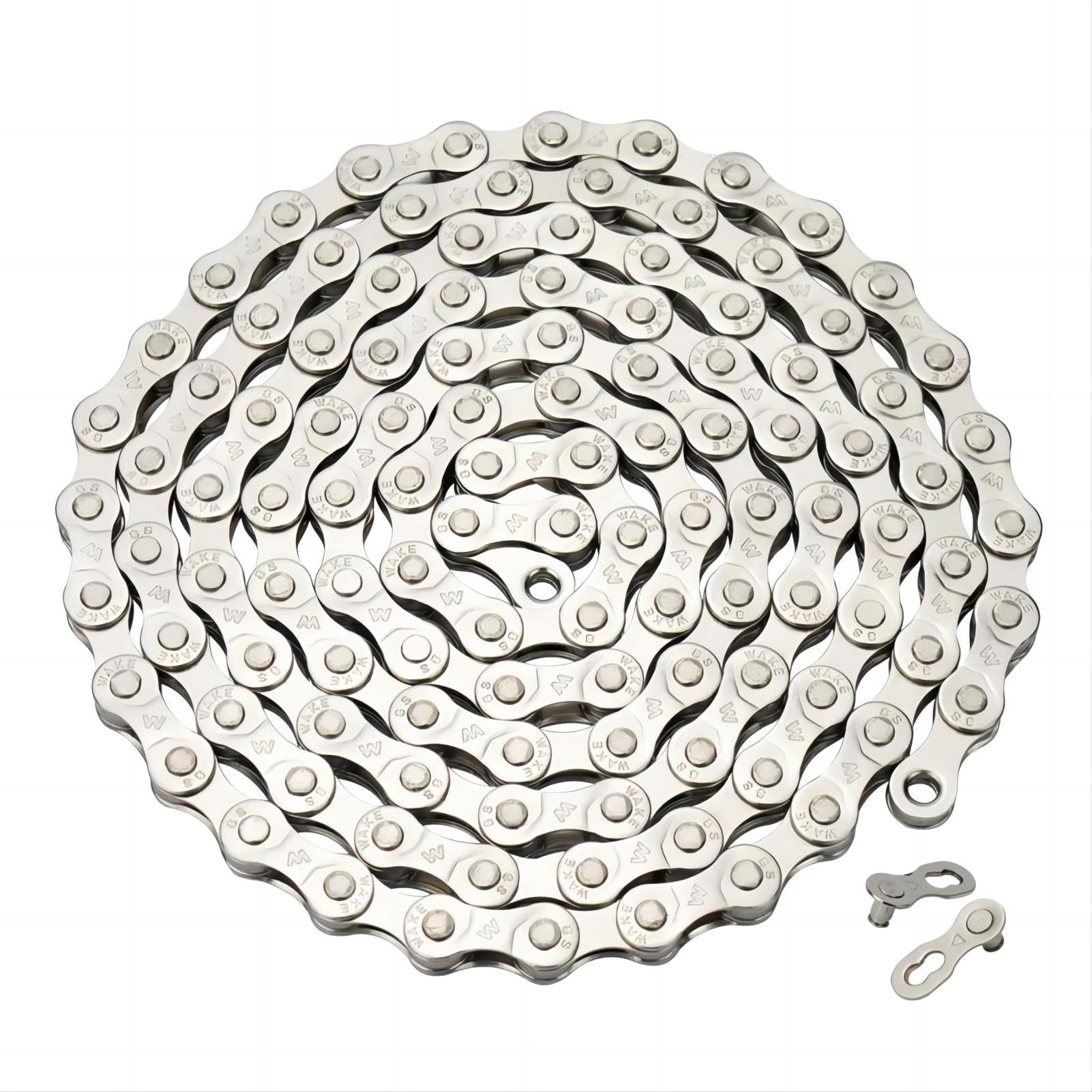Mimoke Bicycle Chain 6/7/8 Speed 1/2 x 3/32 Inch 116 Links Cover Stainless Steel (Silver)