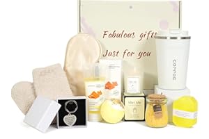 erichbow Gifts for Women, Mothers Day Gift Ideas,9pcs Relaxing Spa Gift Box Basket, Unique Happy Birthday Get Well Soon Gifts for Women, Care Package with Inspirational Water Cup Candle