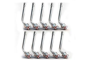 YRHHBYH TR545D Truck Tire Valve Stem 60 Degree Bend Valve Stems Clamp-in Extension Adaptor Brass Compatible with Tubeless Trucks or Buses Alcoa 22.5" 24.5" Aluminum Wheels 10PCS