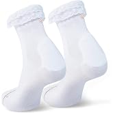 SHEZZA Padded Ruffle Crew Anti-Blister Cushioned Socks for Women | Cushioned Heel Patch Socks, Moisture Wicking Combed Cotton, Athletic Arch Support, Padded Dress Sock