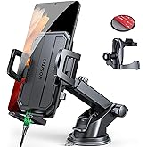 SUUSON 3 in 1 Phone Holders for Your Car, Car Phone Holder Mount [Strongest Suction] 360° Adjustable Cell Phone Holders for Car Phone Stand Car Mount for iPhone, Samsung, Google, More Smartphones