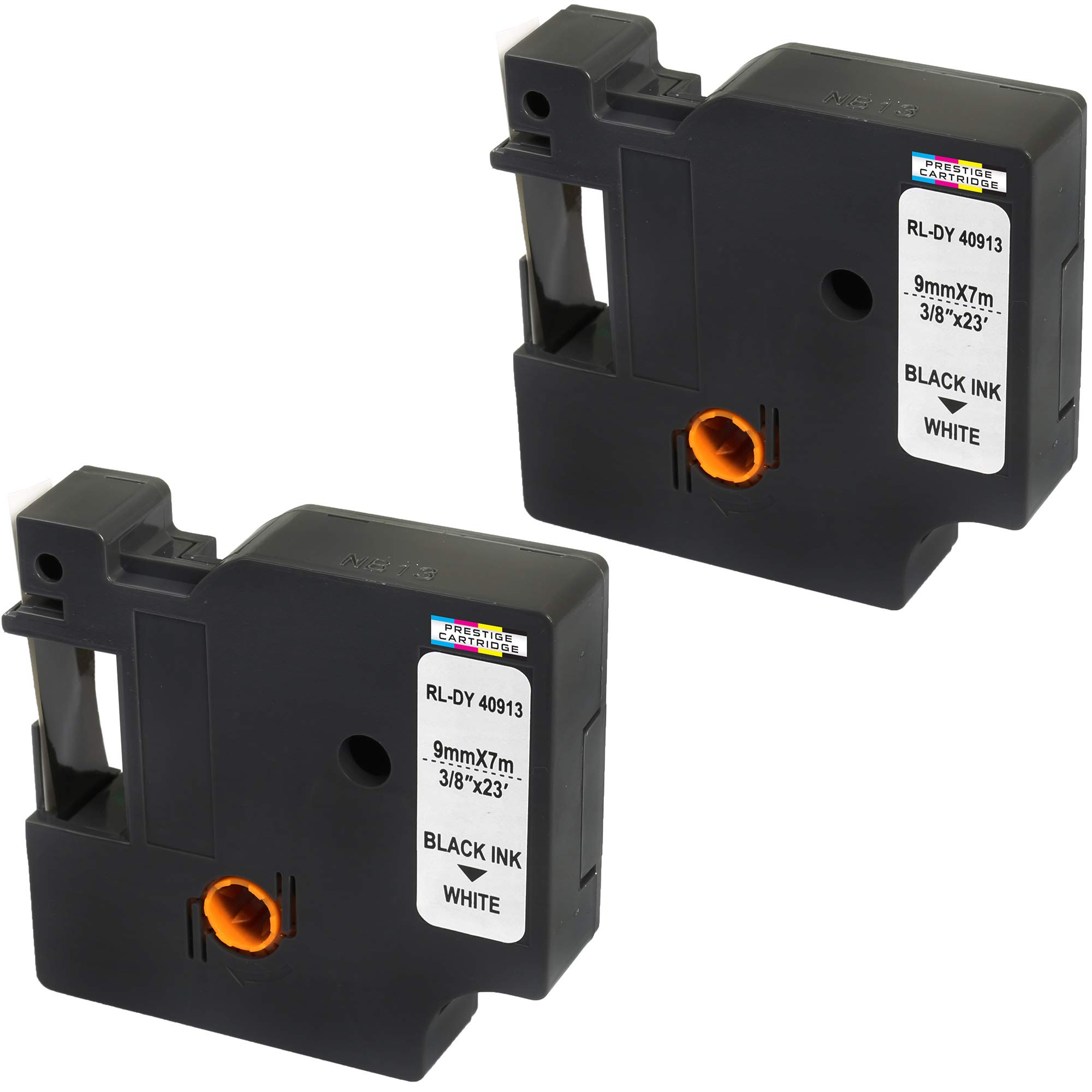 2X Compatible Tapes D1 40913 S0720680 Black on White 9mm x 7m Replacement for DYMO LabelManager LM 160 210D 220P 260P 280 360D 420P 450D 500TS PnP MobileLabeler LabelPoint LabelWriter LW 400 450 Duo