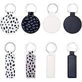 Beadthoven Leather Keychains Colorful Keychain Blanks Bulk with Key Rings for Purse Backpacks Car Keys Making