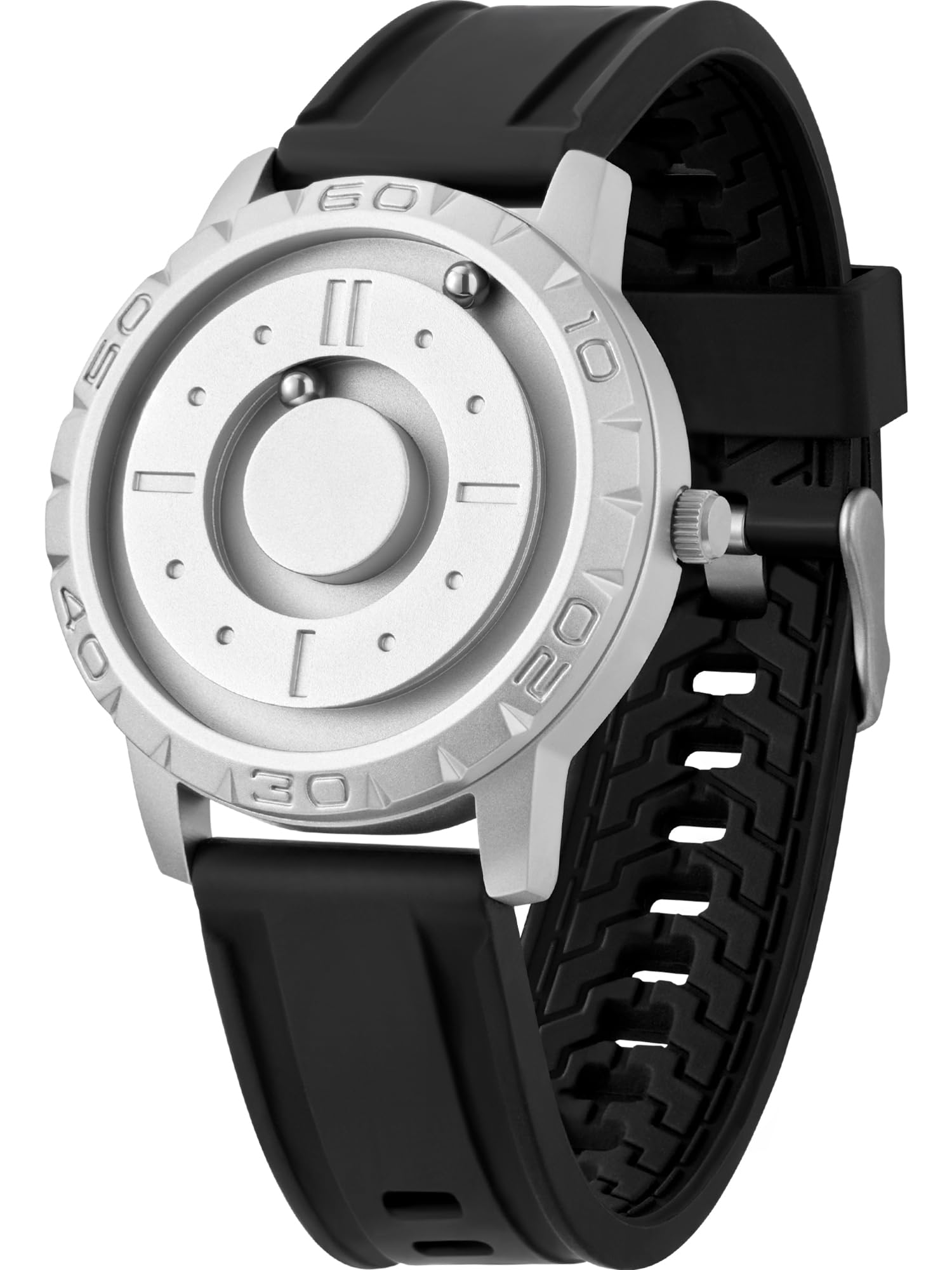 EUTOUR Men's Watch Magnetic Wrist Watch Fancy Minimalist Unisex Swiss Quartz Watch with Silicon Bracelet 40mm