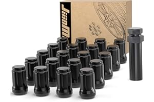 JiiinMiiin 20PCS M12x1.5 Lug Nuts Chrome 6 Spline Tuner, Closed End Aftermarket Locking Lugnuts 1.38 inch Length with 1 Socket Key 60 Degree Conical/Cone Bulge Seat