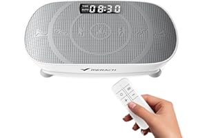 MERACH Vibration Plate Exercise Machine, Curved Vibration Plate for Lymphatic Drainage Weight Loss, Vibrating Plate with Real-Time Calorie Tracking on LED Display, Workout Equipment for Home Women Men