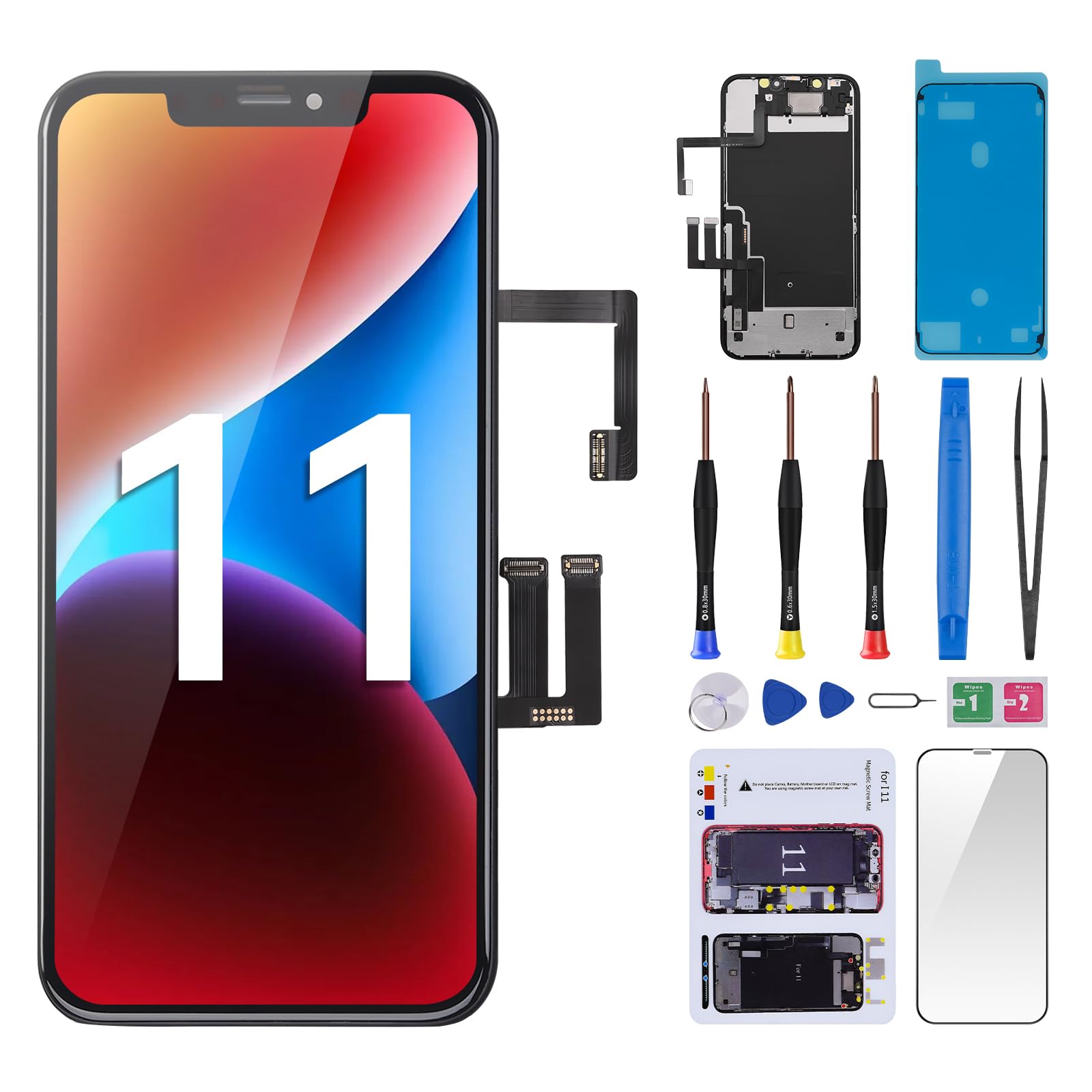 CYKJGS for iPhone 11 Screen Replacement with Ear Speaker and Proximity Sensor 6.1