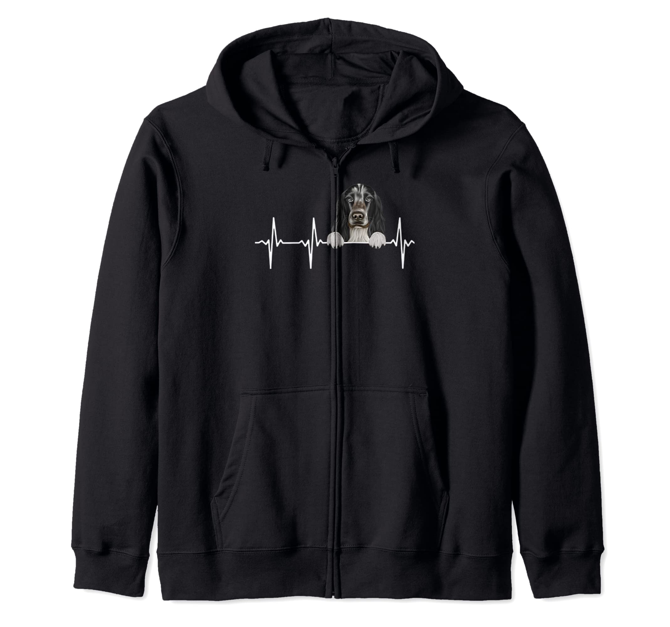 Funny Dog Heartbeat For English Cocker Spaniel Lovers Zip Hoodie