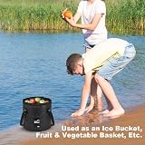 Flintronic 20L Folding Water Bucket Outdoor Camping Collapsible Black view 8