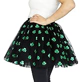 3 Layered Plus Size Tutu Adult Women Green Clover Tutu Skirt Teens Shamrock Irish Party St. Patrick’s Day Tutu