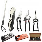 CXLZENGH 5PC Pruning Shears Set with Folding Saws, SK5 Garden Blades | 3 Pruning Shears + 2 Folding Saws,Saws Cut Branches Up to 3-4 Inches