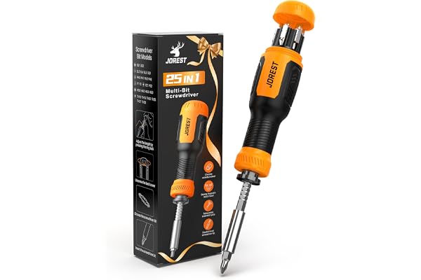 JOREST 25 in 1 Multibit Screwdriver Set, Magnetic Multitool Screwdriver with Torx Philips Flathead Hex Square, Portable Repai