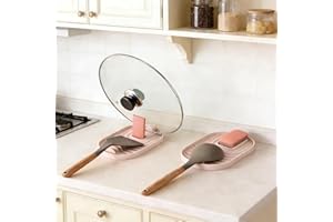 2 Pcs Spoon Rest for Stove Top, Multifunctional Foldable Pot Lid Holder, Pan Pot Cover Lid Racks for Kitchen Gadgets Shelf St