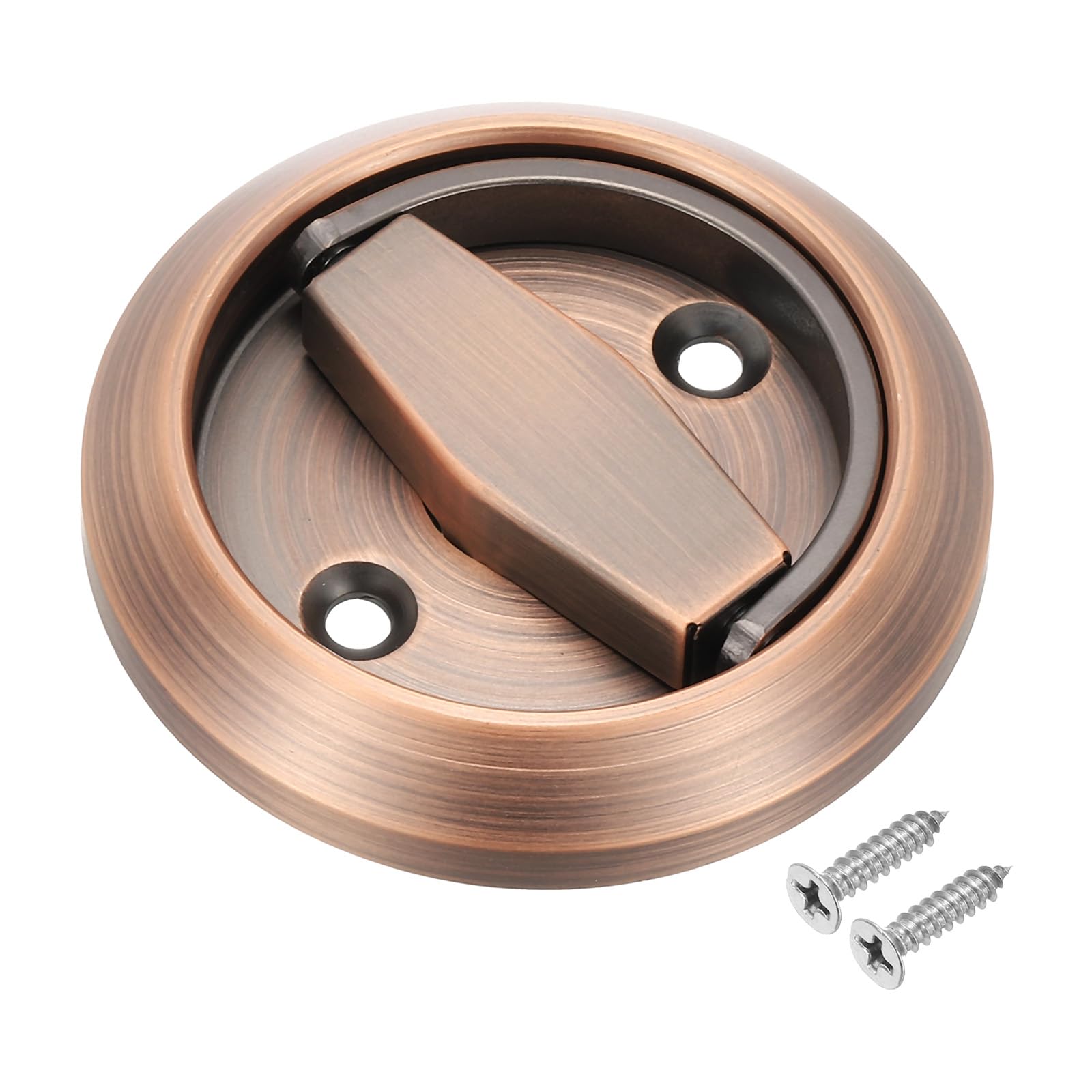 PATIKIL Recessed Sliding Door Pulls Handles 304 Stainless Steel Round Hidden Closet Finger Flush Knob with Screws for Door Drawer Wardrobe, Red Bronze — image 1
