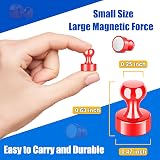 FINDMAG Strong Fridge Magnets 8 Pack Push Pins Whiteboard Clips Red view 2