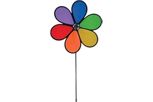 In the Breeze 6-Petal Flower Spinner, 12-Inch Rainbow Dazy Fabric Flower Spinner, 2804