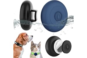 WTYSSN 2 Pack Airtag Dog Collar Holder Waterproof, Hidden Silicone Waterproof Airtag Case for Pet Cat Dog GPS Tracker, Anti-Lost Waterproof Airtag Holders Compatible with Apple AirTag for Dog Cat Collar
