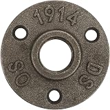 TICFOX 10Pcs 1/2" Cast Iron Floor Flange 3 Hole Pipe Fitting Steampunk Base DN15 view 6