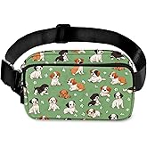 Dog Fanny Pack for Women Casual Belt Bag Waterproof Waist Bags for Travel Hiking Sports