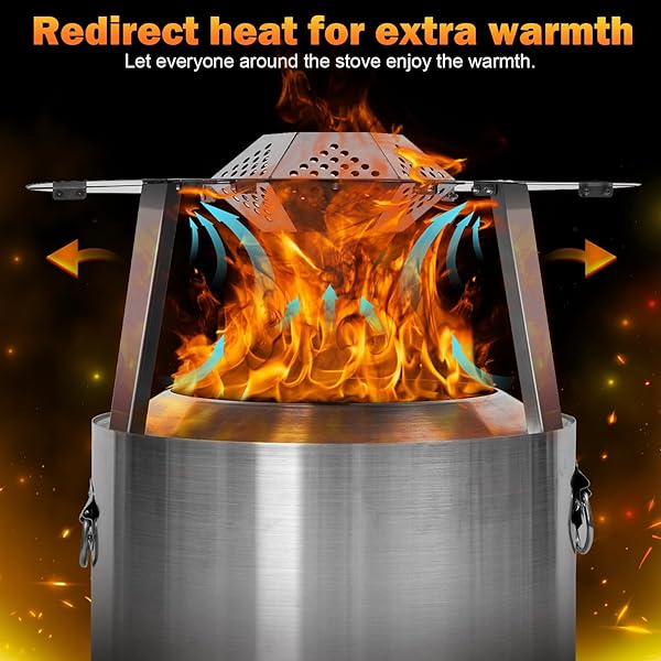 AGEDNE FIRE PIT HEAT DEFLECTOR FOR SOLO STOVE BONFIRE 19.5″, 304 STAINLESS STEEL PORTABLE HEAT DIFFUSER WITH HANDLE&LEG ACCESSORY FOR BONFIRE CAPTURES REDIRECTS WARMTH FOR SOLO STOVE ACCESSORIES.