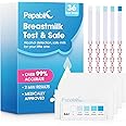 Papablic Alcohol Test Strips for Breastmilk, Quick Results in 2 Minutes Breast Milk Alcohol Test Strips for Breastfeeding Moms at Home Holiday Party Thanksgiving Day, 36Pcs