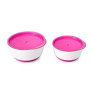 OXO Tot Small & Large Bowl Set with Snap On Lids - Pink