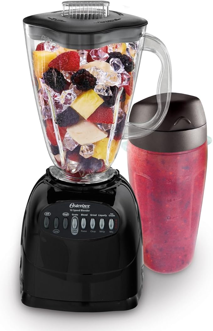 Oster Simple Blend 100 10Speed Blender with Blend and Go Cup, Black