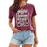 DiankeAnt Women Graphic Vintage Band Tees Country Western Cowgirl Casual T-Shirt