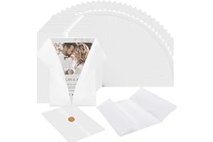 LUYI 80 Pack Pre-Folded Vellum Paper,Vellum Paper Jackets for 5x7 Invitations Translucent Wedding Invitations Vellum Paper Wraps Liners for Wedding Baby Shower Birthday Invitation Paper
