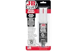 J-B Weld 50139 Plastic Bonder Body Panel Adhesive and Gap Filler Syringe - Black - 25 ml