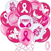 Breast Cancer Awareness Balloons,Breast Cancer Awareness Decorations | Breast Cancer Party Balloons Pink Ribbon Balloons for Pink Ribbon Party Decorations