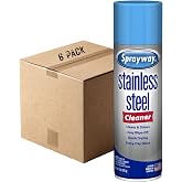 Sprayway Stainless Steel Cleaner Aerosol Spray (Water-Based), 15oz, Pack of 6 | Cleans, Polishes, Protects | Resists Fingerprints | Ideal for All Stainless Steel Appliances &amp; Surfaces