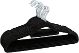 LIVEL 50 Velvet Suit Hangers Heavy Duty Black with Non-Slip Finish 360° Hook