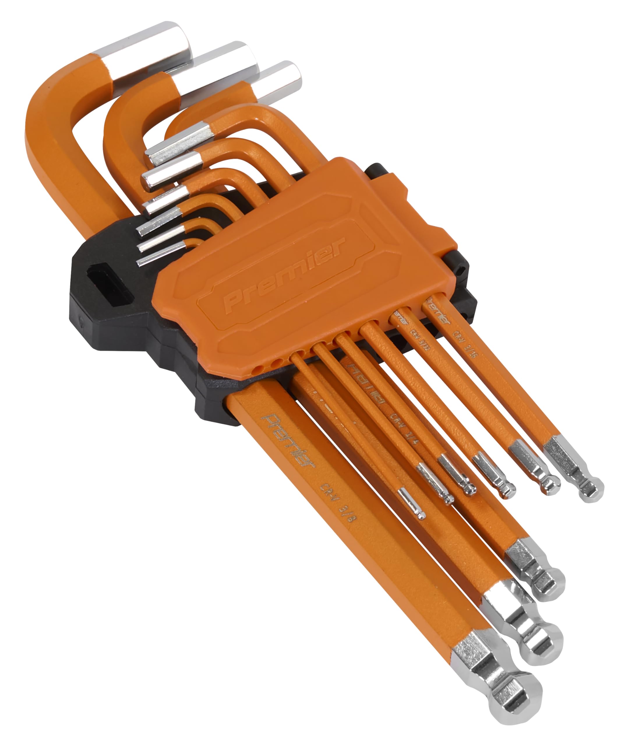 Sealey Premier 9pc Long Ball-End Hex Key Set - Imperial SAE - AK71750