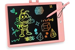 KOKODI LCD Writing Tablet, 10 Inch Colorful Toddler Doodle Board Drawing Tablet, Erasable Reusable Electronic Drawing Pads, Educational and Learning Toy for 3-6 Years Old Boy and Girls