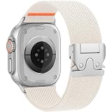 Elastic Sport Band for Apple Watch Ultra 3/2/1 Bands 49mm 46mm 45mm 44mm 42mm 41mm 40mm 38mm Men Women, Adjustable Parachute Buckle Nylon Fabric Wristband for iWatch Series 11 10 SE 9 8 7 6 5 4 3