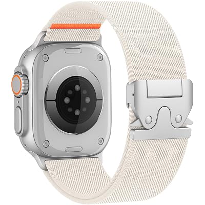 Elastic Sport Band for Apple Watch Ultra 3/2/1 Bands 49mm 46mm 45mm 44mm 42mm 41mm 40mm 38mm Men Women, Adjustable Parachute Buckle Nylon Fabric Wristband for iWatch Series 11 10 SE 9 8 7 6 5 4 3