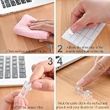 CORTNEY 80 Pcs Transparent Self Adhesive Cable Clips Wire Management Organizer view 4