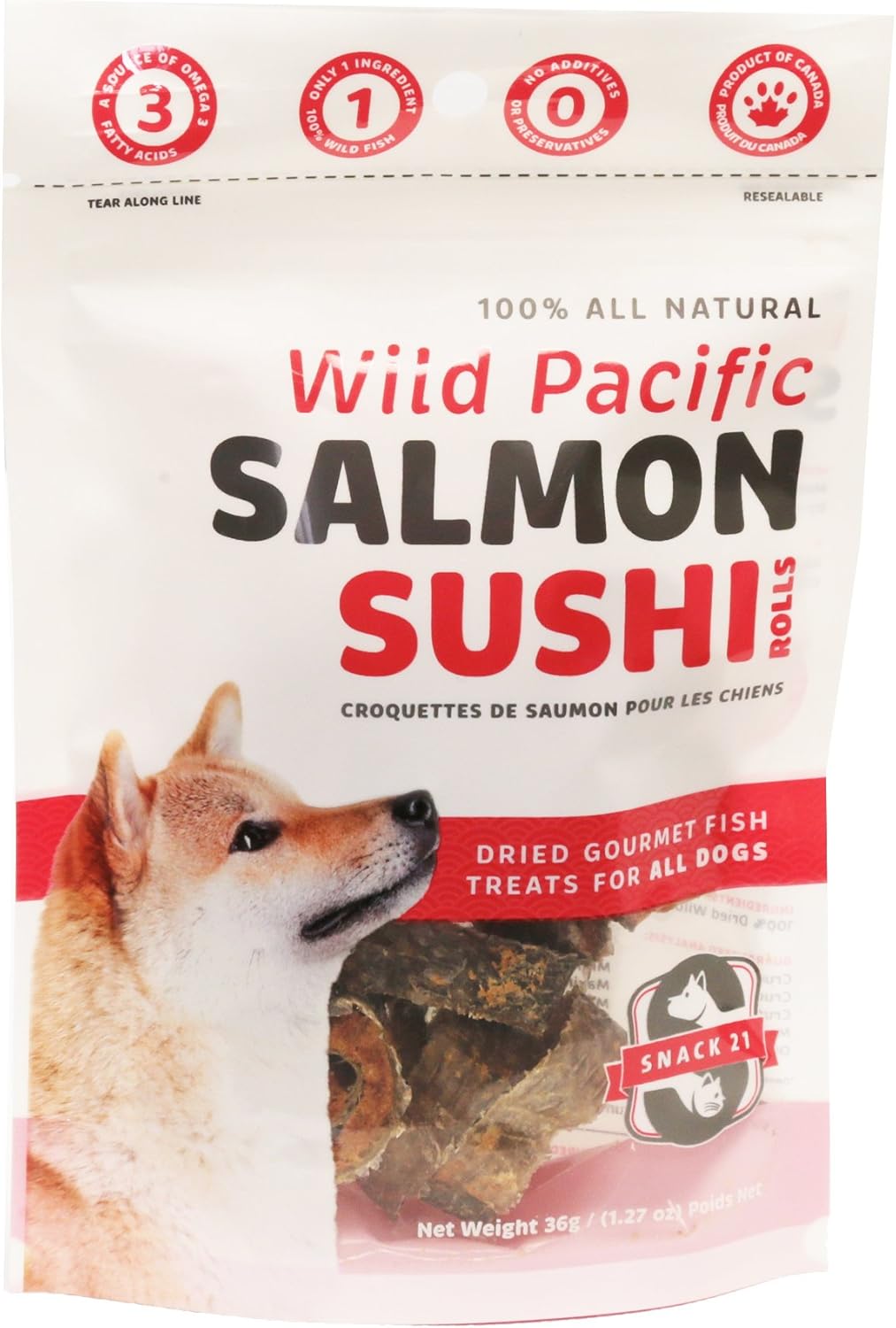 Snack 21 Salmon Sushi Rolls For Dogs