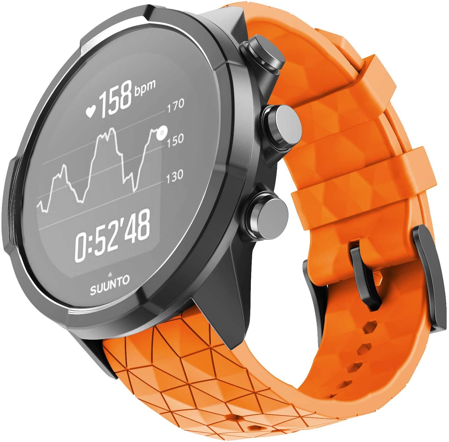 NotoCity for Suunto 9 Spartan/Suunto 9 Titanium Band, Soft Silicone Replacement Strap Wristband for Suunto 9 Smart Watch GPS/Suunto Spartan Sport Wrist HR/Suunto 9 Titanium (orange)