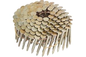 findmall 7200 Count Coil Roofing Nails 1-3/4-Inch x .120-Inch 15-Degree Round Head Wire Weld Collated Smooth Shank Electro Galvanized Coil Roofing Nails for Roofs Lathing and Sheathing Materials