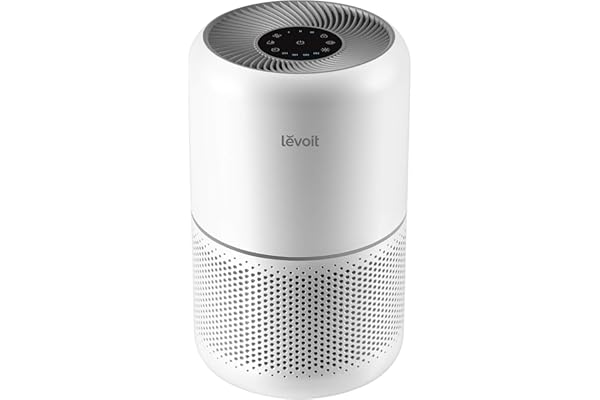 LEVOIT Air Purifier for Home Allergies Pets Hair in Bedroom, Covers Up to 1095 ft² by 45W High Torque Motor, 3-in-1 Filter with HEPA sleep mode, Remove Dust Smoke Pollutants Odor, Core300-P, White