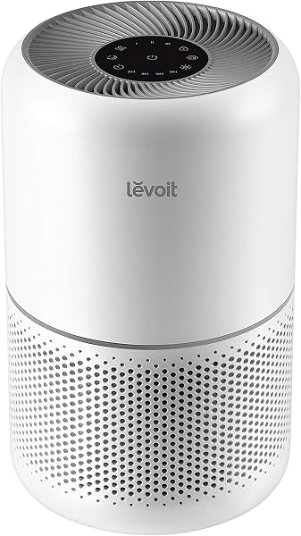 LEVOIT AIR PURIFIER FOR HOME ALLERGIES PET HAIR IN BEDROOM, COVERS UP TO 1073 FT² BY 56W HIGH TORQUE MOTOR, AHAM VERIFIDE, 3-IN-1 FILTER WITH HEPA SLEEP MODE, REMOVE DUST SMOKE ODOR, CORE300-P, WHITE