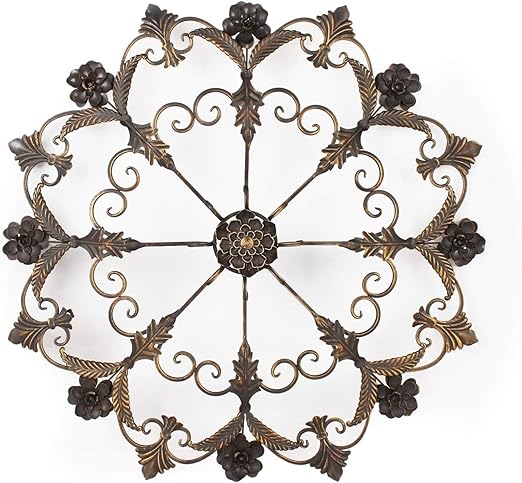 Amazon Com Asense Home Decorative Scrolled Wall Decor Round Fleur
