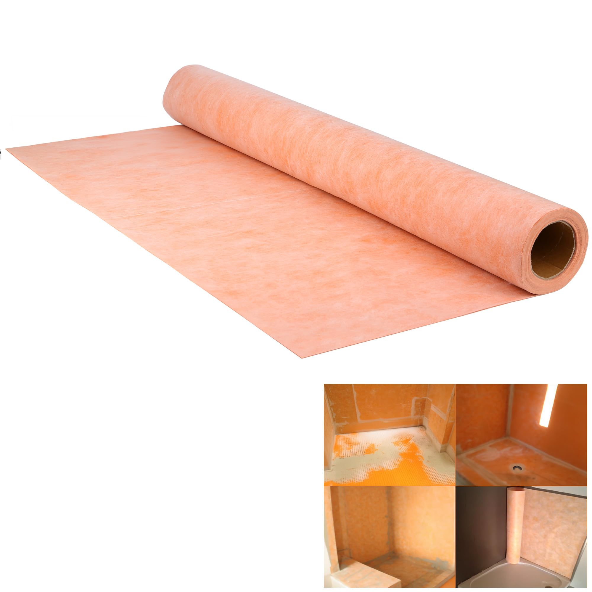 Photo 1 of Professional Waterproof Membrane for Shower,- 3.3 FT x 33 FT Roll (108 Sq Ft), 23.6 Mil Thick, Superior Waterproofing Solution for Bathroom, Kitchen,Saunas and Wet Areas